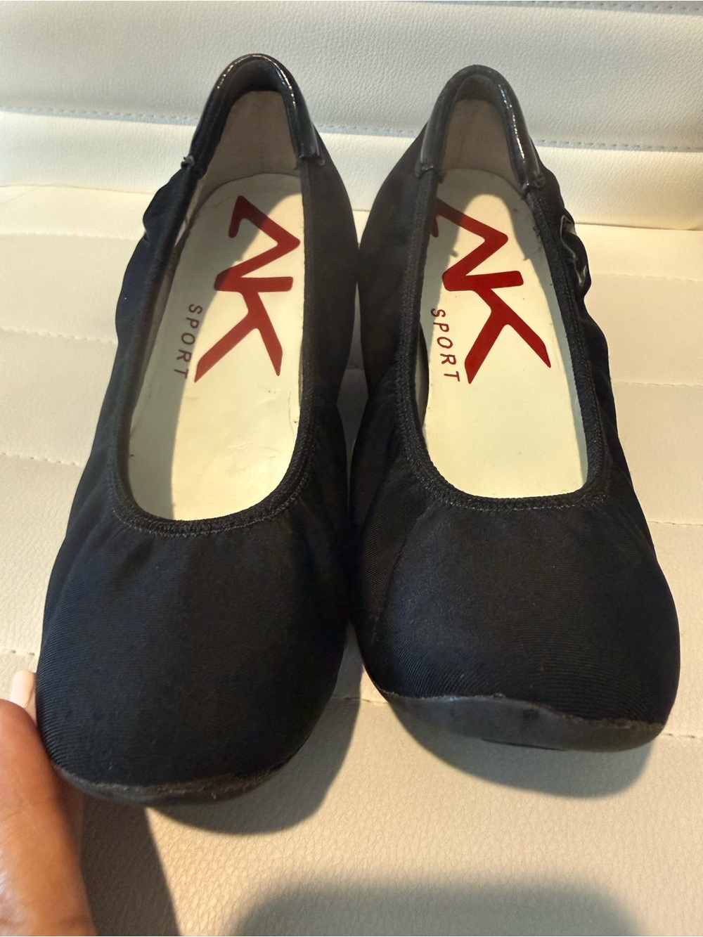 Anne Klein Sport Women's Black Slip-On Ballet Flats